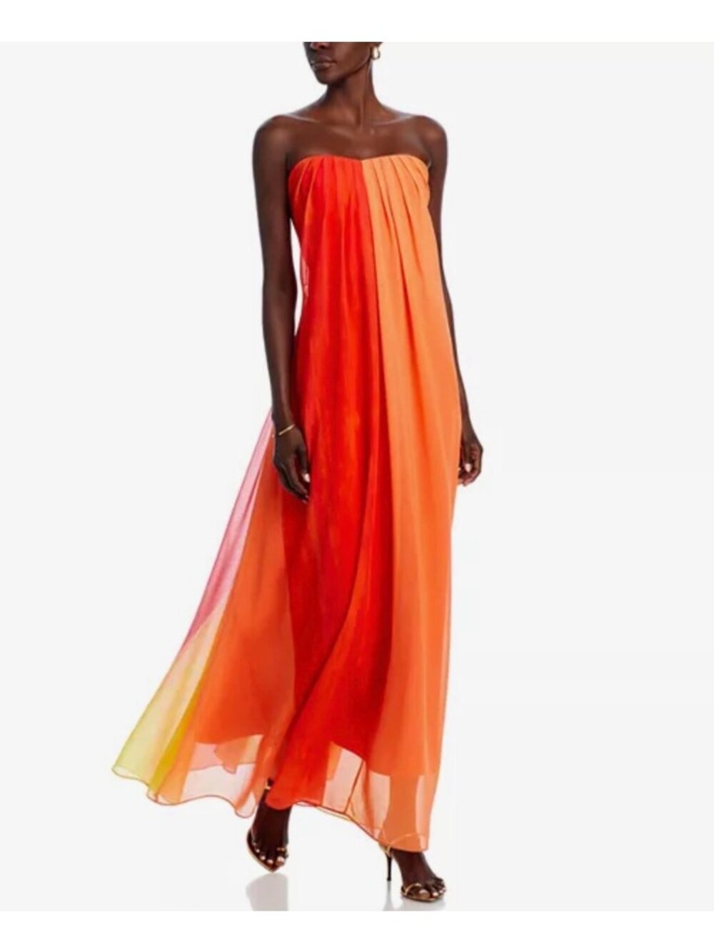 MILLY Sunset Stripe Strapless Maxi Dress